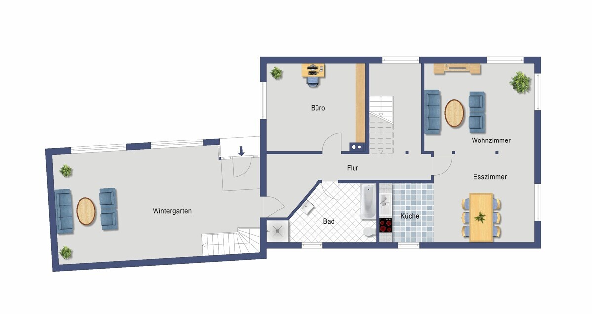 Grundriss Obergeschoss (Nicht maßstabsgetreu)