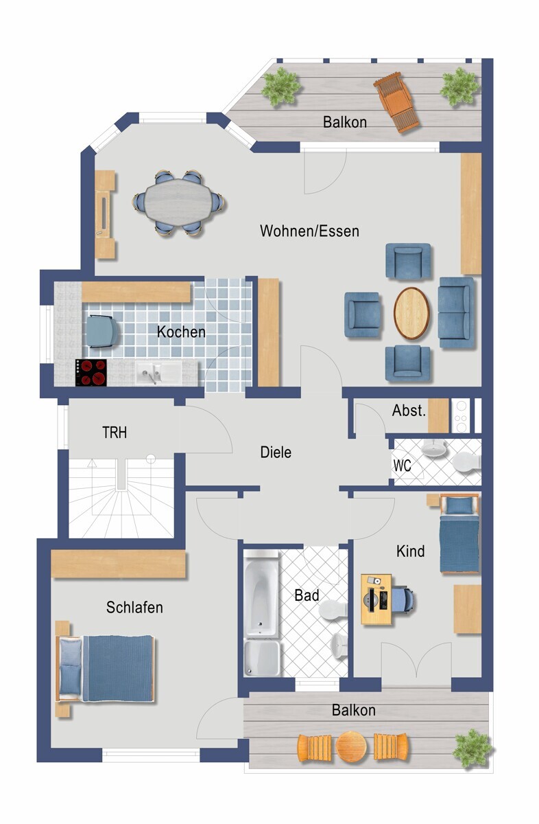 Grundriss (Nicht maßstabsgetreu)
