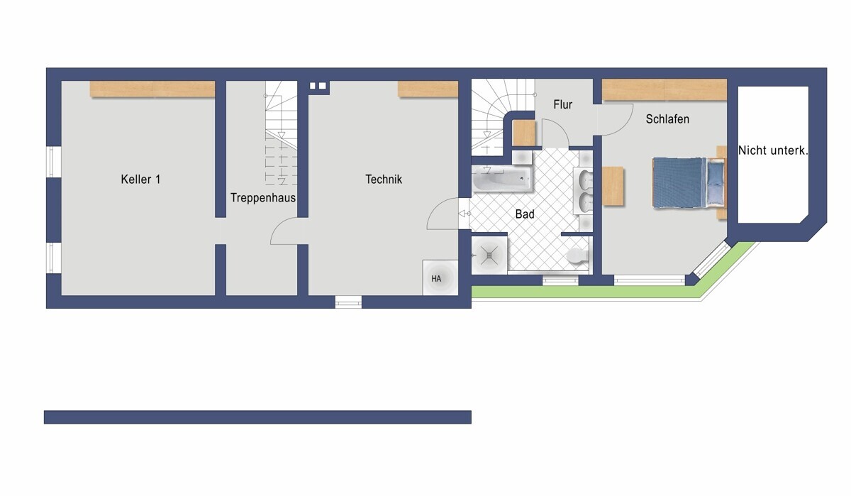Grundriss Kellergeschoss (Nicht maßstabsgetreu)