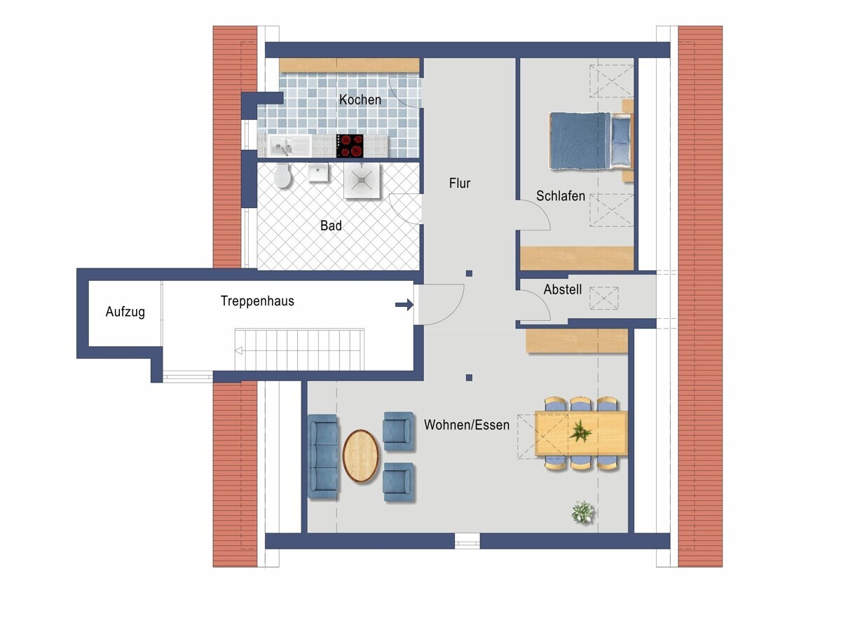 Grundriss Dachgeschoss (Nicht maßstabsgetreu)