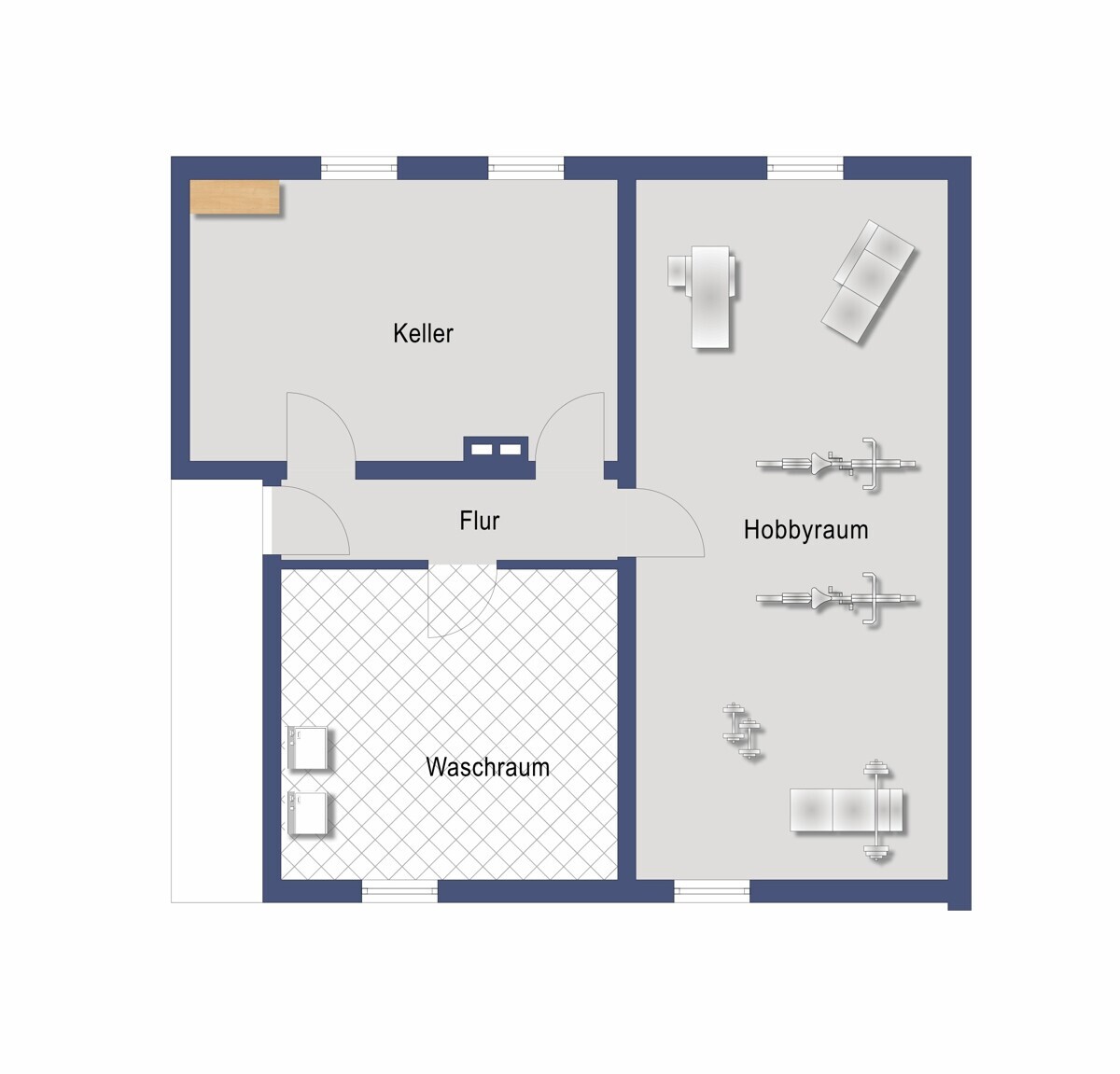 Grundriss Kellergeschoss (Nicht maßstabsgetreu)