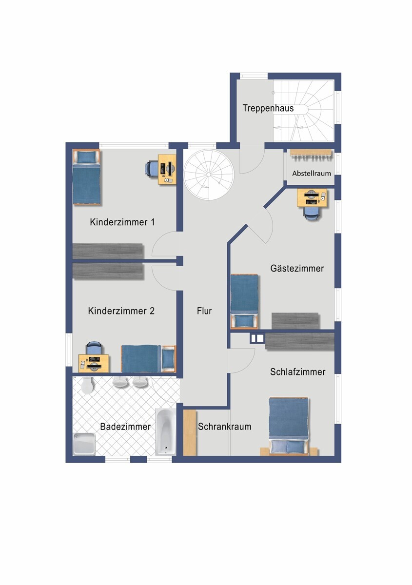 Grundriss Obergeschoss (Nicht maßstabsgetreu)