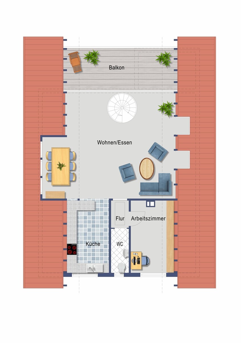 Grundriss Dachgeschoss (Nicht maßstabsgetreu)