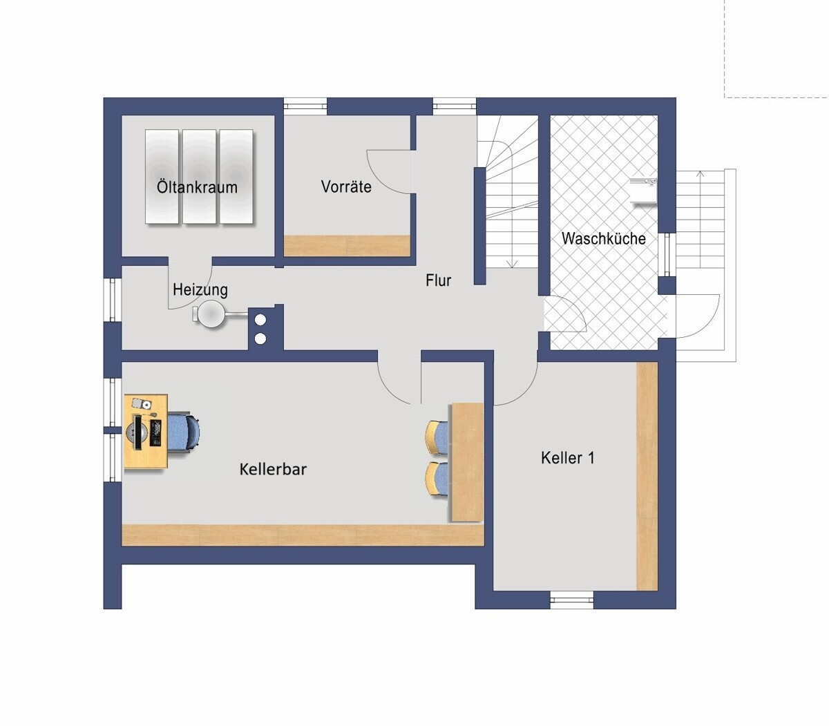 Grundriss Kellergeschoss (Nicht maßstabsgetreu)