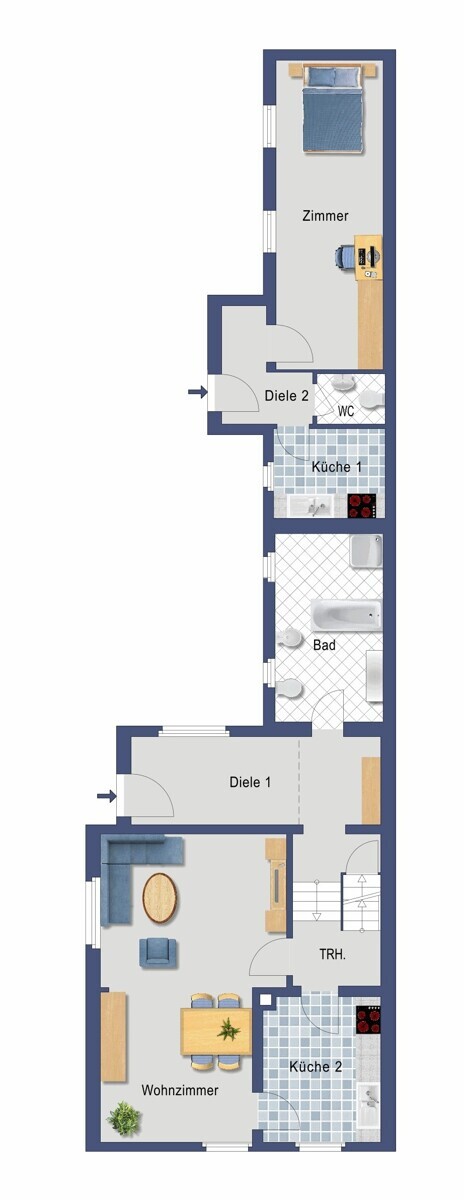 Grundriss Erdgeschoss (Nicht maßstabsgetreu)