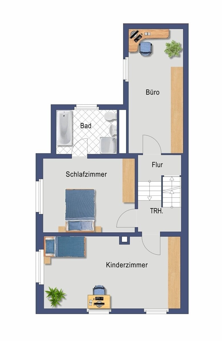 Grundriss Obergeschoss (Nicht maßstabsgetreu)