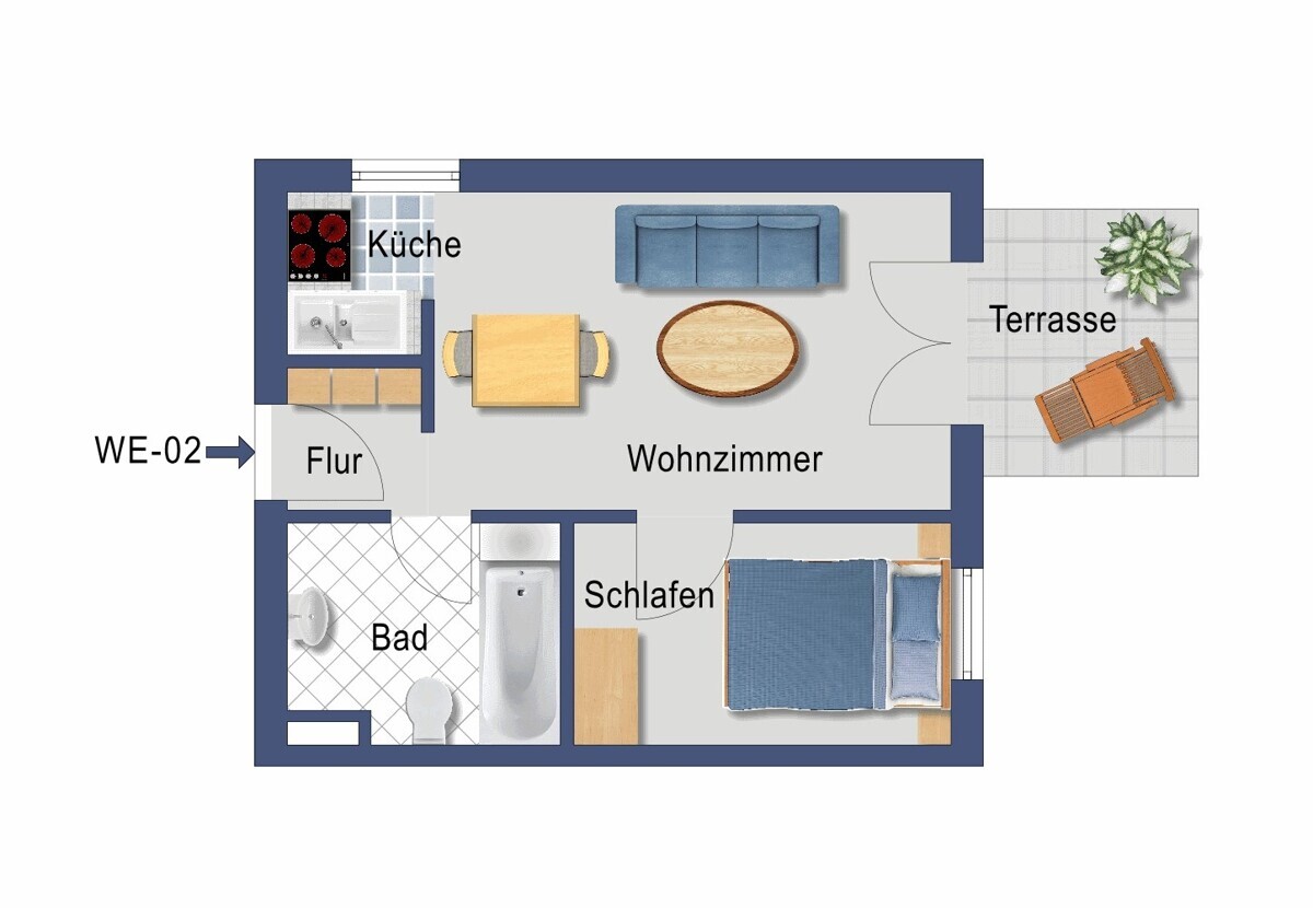 Grundriss (Nicht maßstabsgetreu)