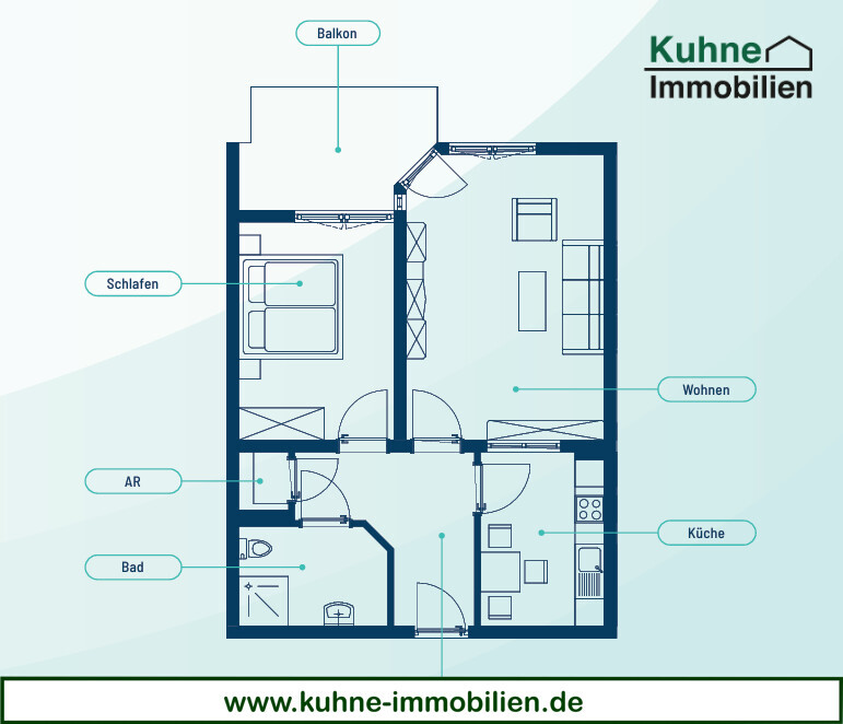 Wohnungstyp 2- 63 qm