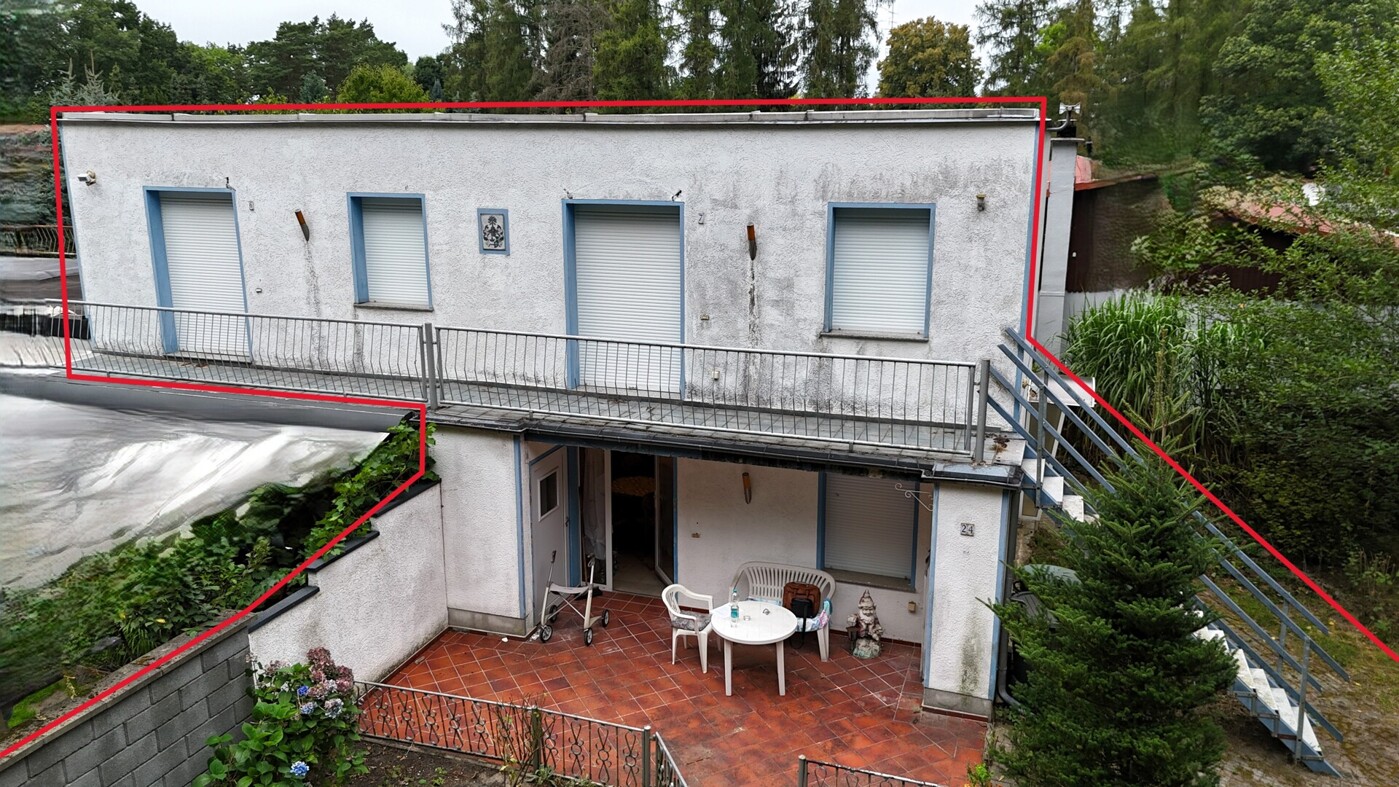 Gebäude mit Eigentumsabgrenzung 
