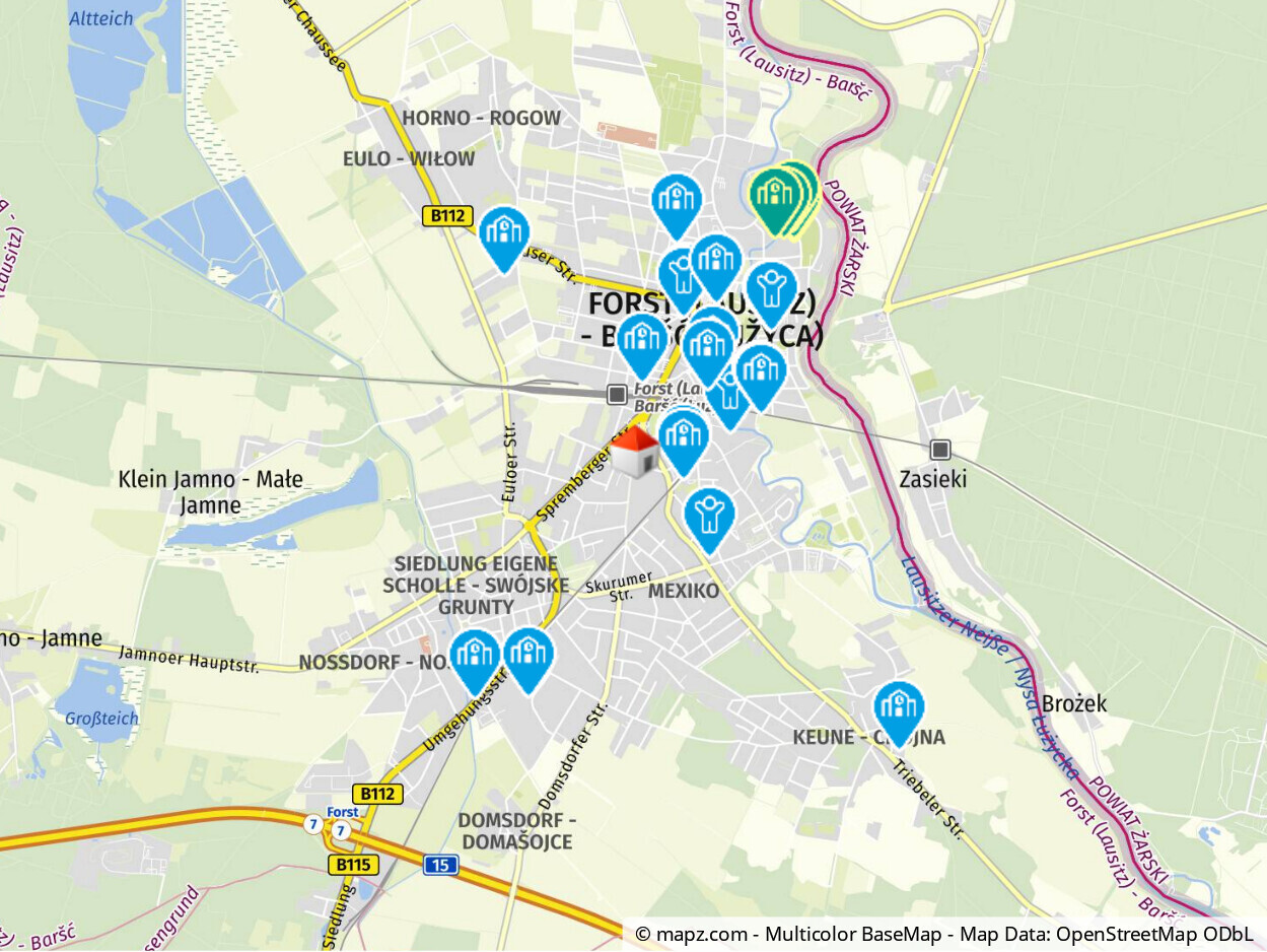 Lageplan Rosenstadt Forst