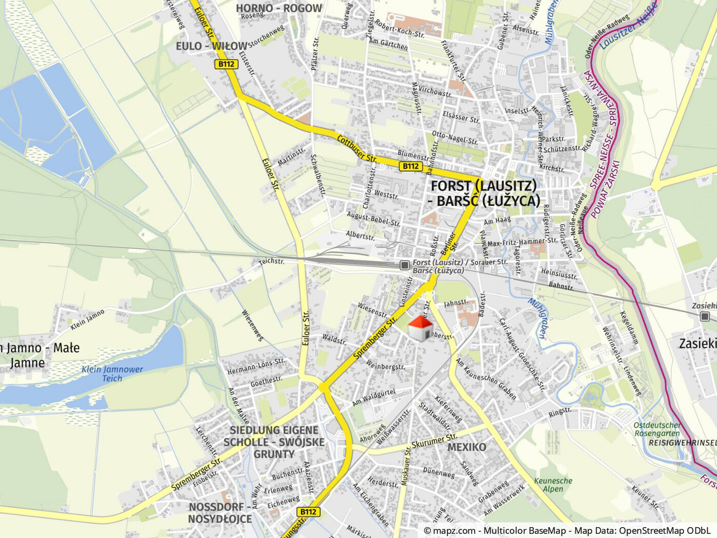 Lageplan Rosenstadt Forst