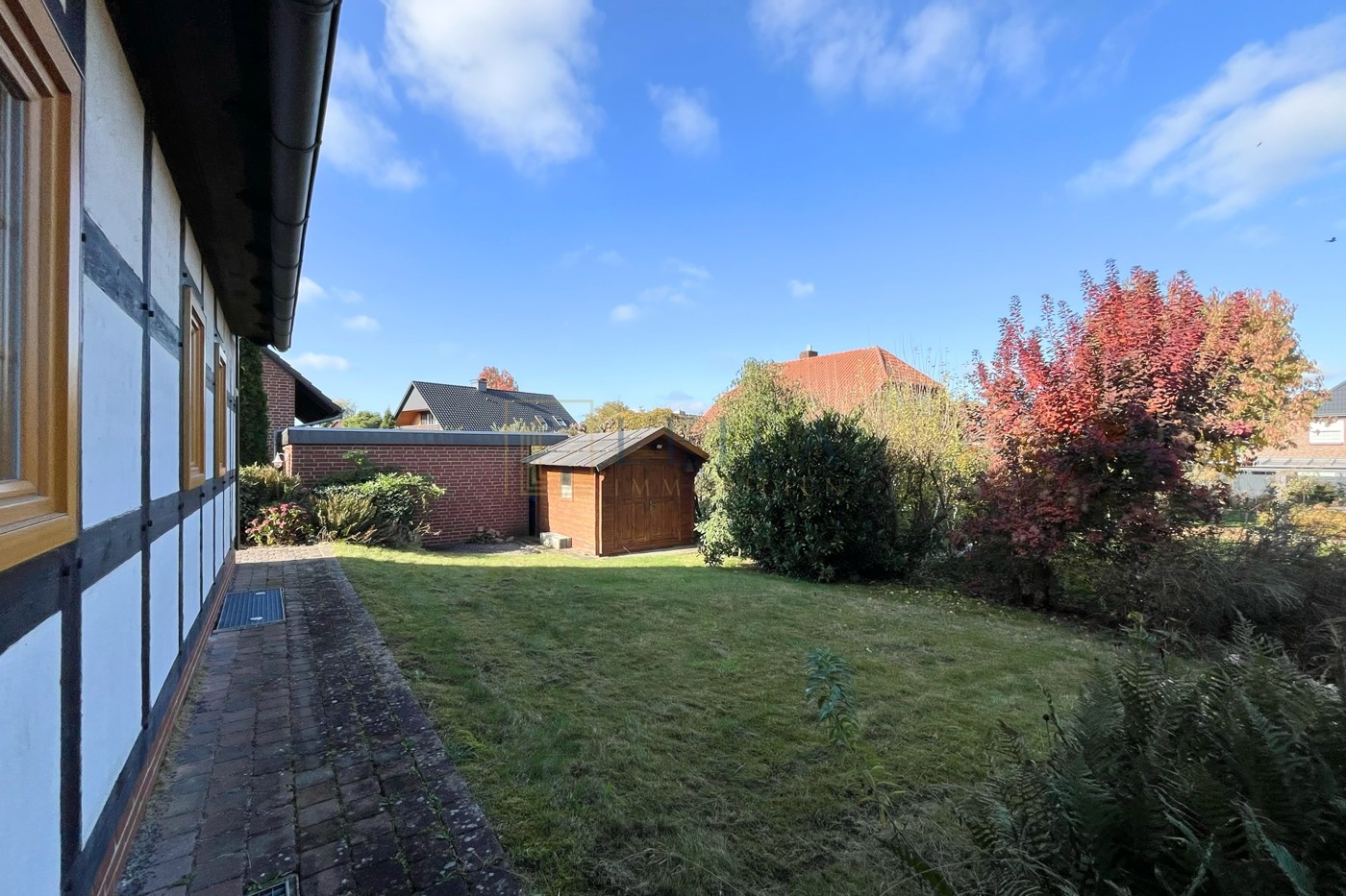 Blick auf das Gartenhaus