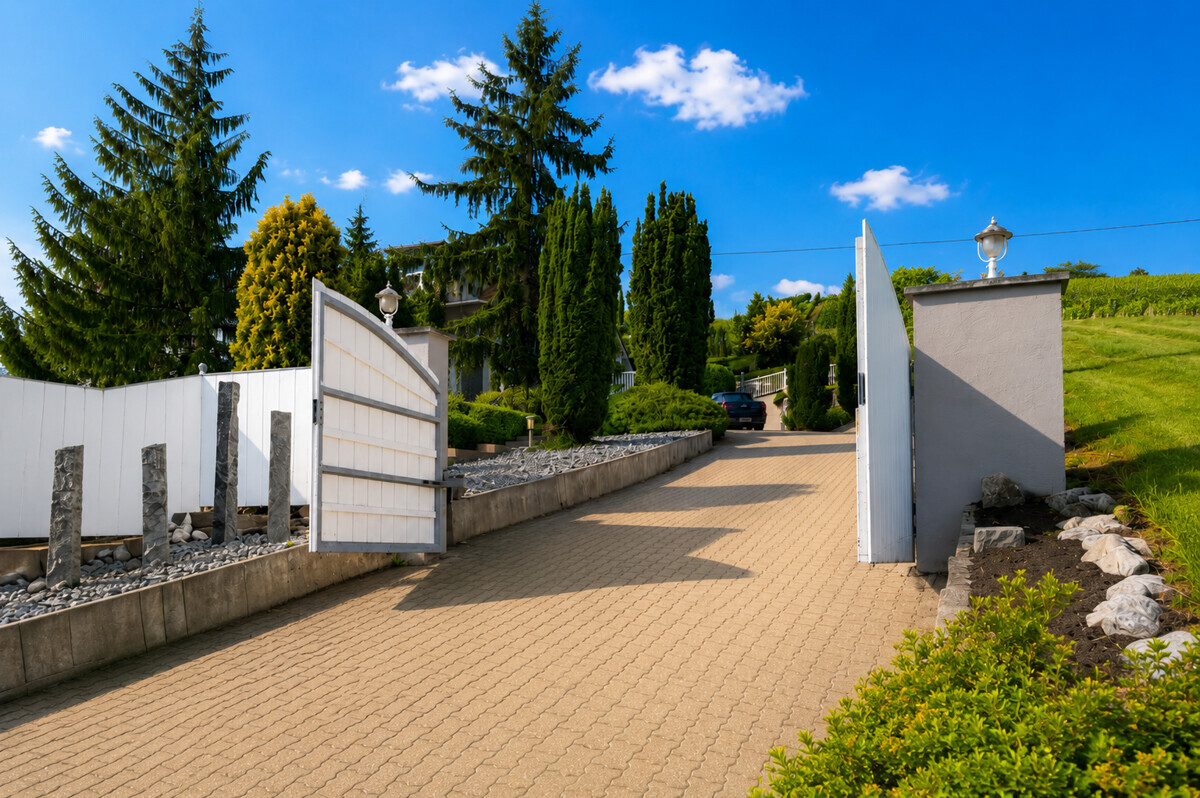 Hofzufahrt mit Tor