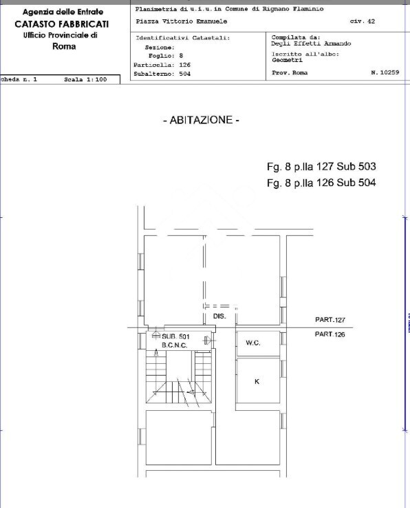 Immagine di APPARTAMENTO PIAZZA VITTORIO EMANUELE   – RIGNANO FLAMINIO