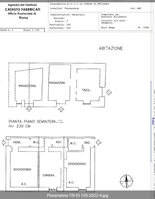 Immagine di ABITAZIONE DI TIPO POPOLARE 00030 BELLEGRA RM – BELLEGRA