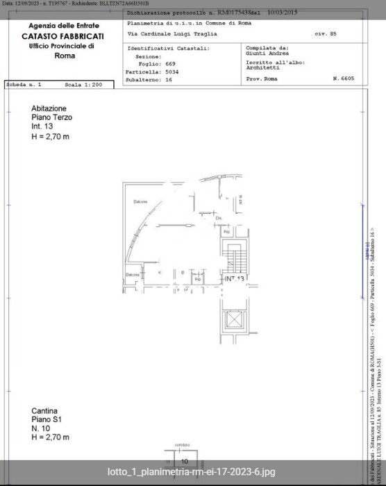 Immagine di APPARTAMENTO VIA CARDINALE LUIGI TRAGLIA – ROMA