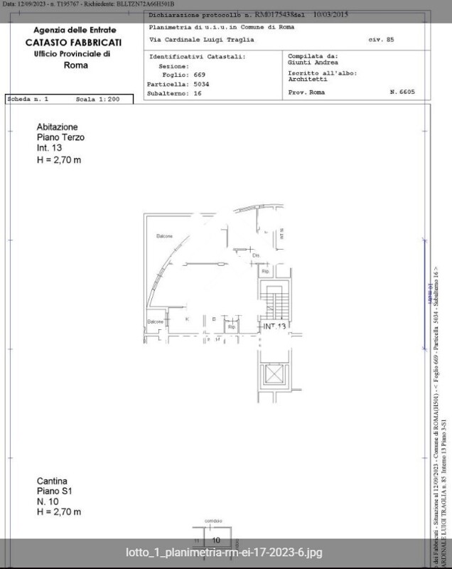 Immagine di APPARTAMENTO VIA CARDINALE LUIGI TRAGLIA – ROMA