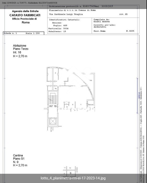 Immagine di APPARTAMENTO VIA CARDINALE LUIGI TRAGLIA – ROMA