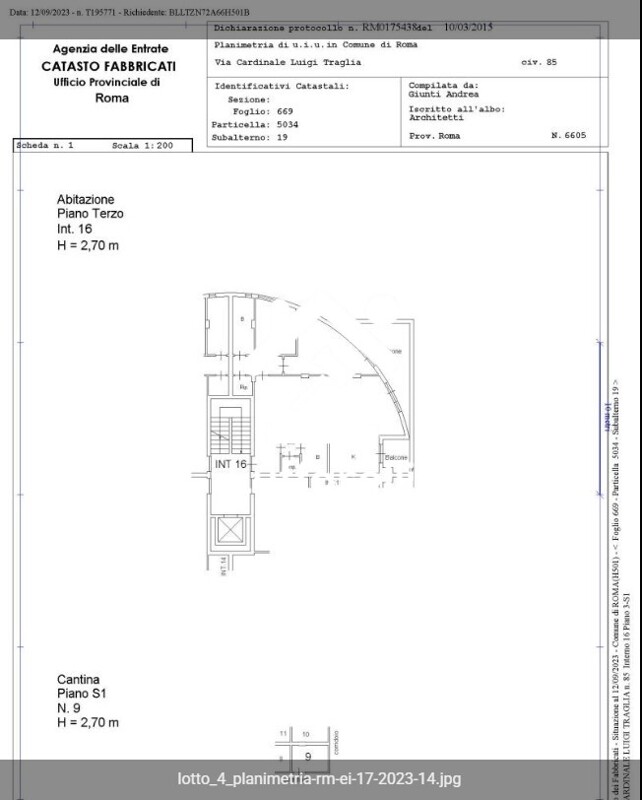Immagine di APPARTAMENTO VIA CARDINALE LUIGI TRAGLIA – ROMA