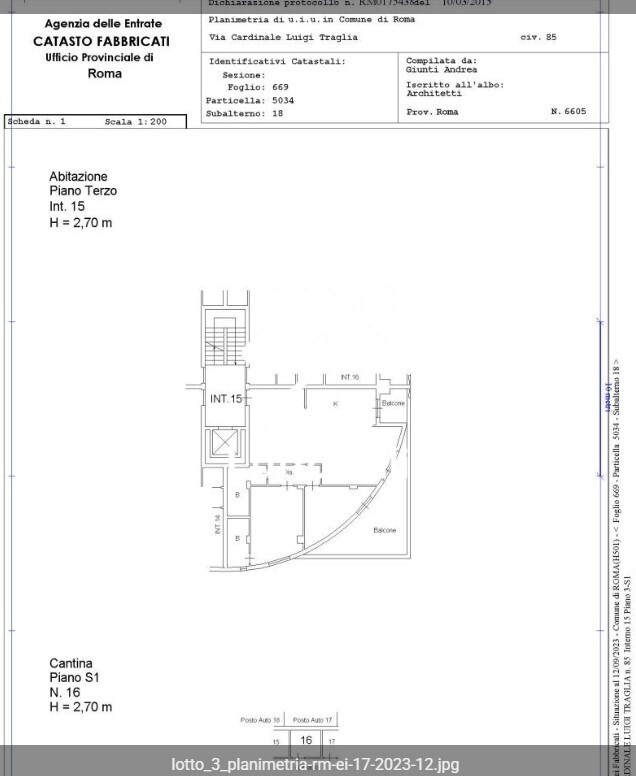 Immagine di APPARTAMENTO VIA CARDINALE LUIGI TRAGLIA – ROMA