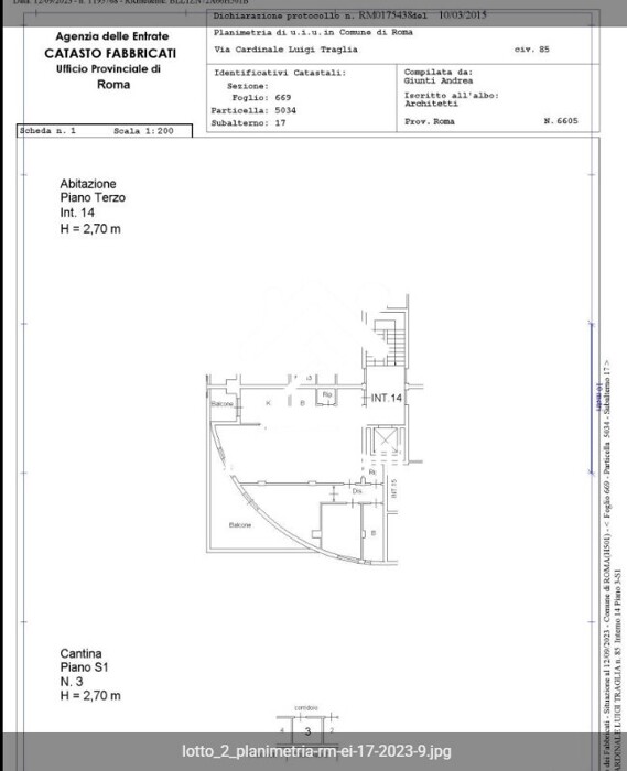 Immagine di APPARTAMENTO VIA CARDINALE LUIGI TRAGLIA – ROMA