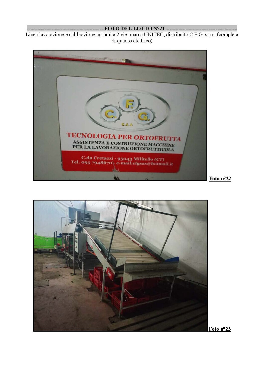 Macchinari Per L'Agricoltura, Foreste E Pesca – LINEA DI CALIBRAZIONE agrumi a 2 vie, marca Unitec, distribuito… — foto 4