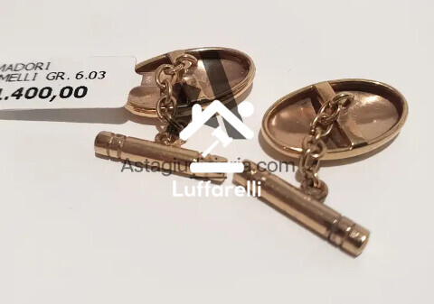 Preziosi – gemelli in oro giallo 18 kt gr. 6,00 — foto 2