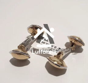 Preziosi – gemelli in oro bianco e giallo 18 kt gr. 13,10 — foto 2