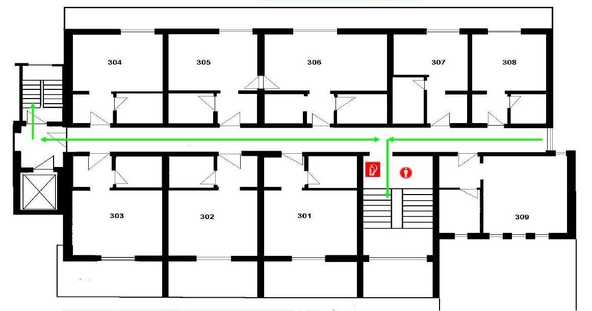 Plan Gästehaus Geschosse I, II