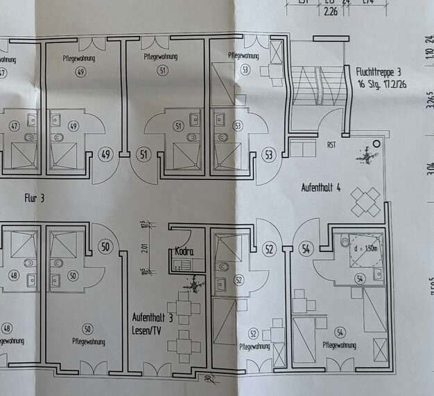 Grundriss_Pflegewohnung 50_Aufenthaltsbereich_Fluchttreppe