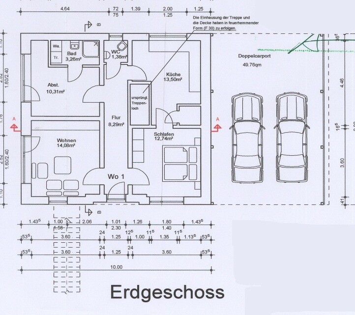 Grundriss Erdgechoss Haus hinten