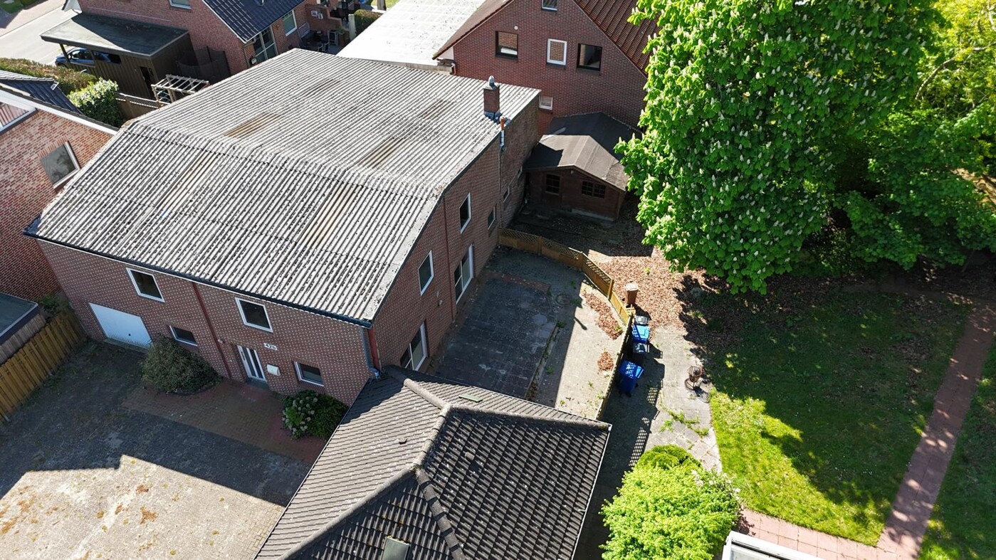 Luftaufnahme Wohnung mit Werkstatt