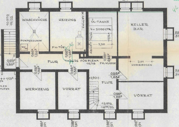 Grundriss Keller Haupthaus