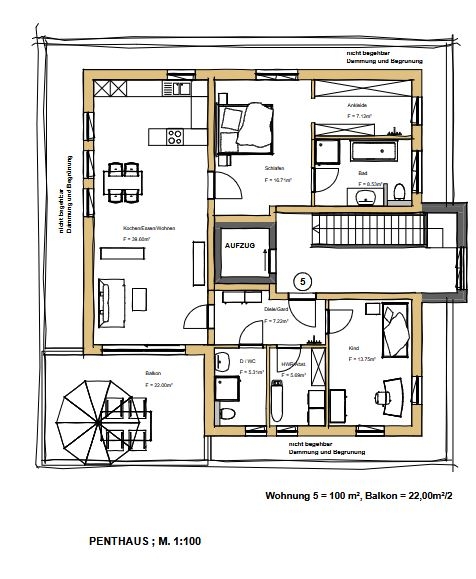 Grundriss Penthaus Haus 2