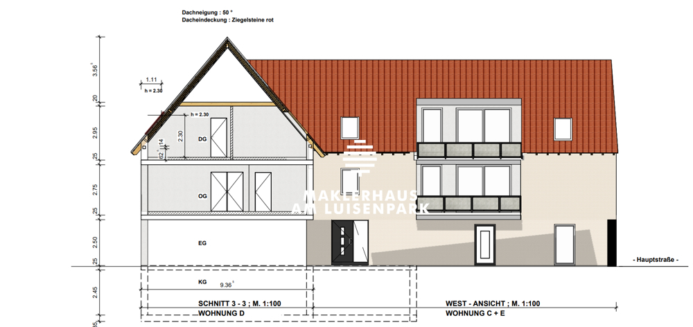 West-Ansicht Whg. Nr. 14 und 15