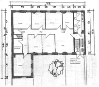 bemasster Grundriss mit Ständerwänden