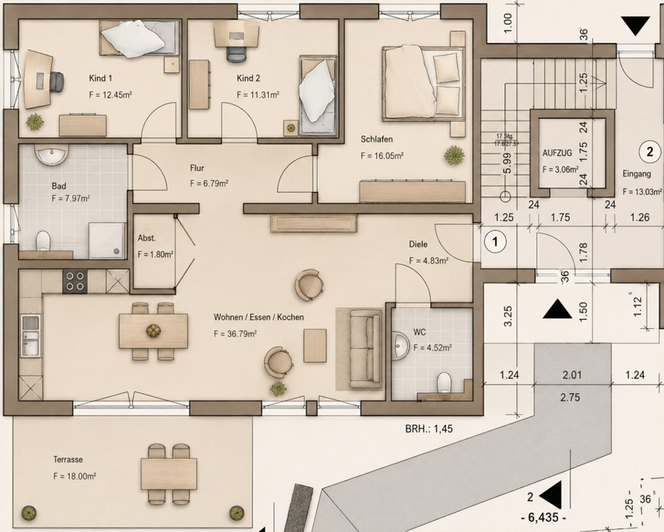 Grundriss EG Whg. Nr. 1