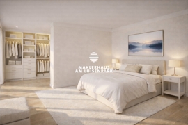 Helles Schlafzimmer mit begehbarem Kleiderschrank Penthaus