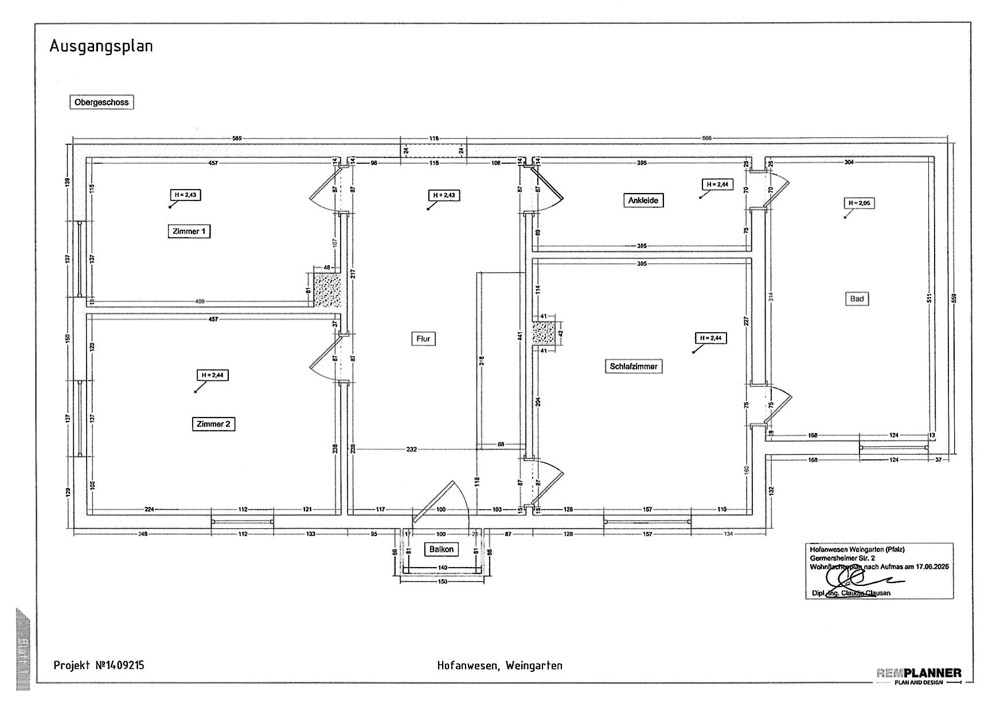 Grundriss Obergeschoss