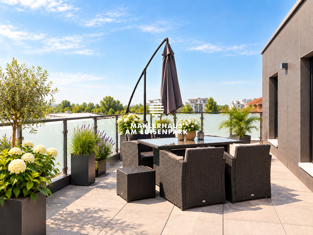 Neuwertiges Penthouse mit großer Sonnenterrasse und Stellplatz in Mannheim-Franklin