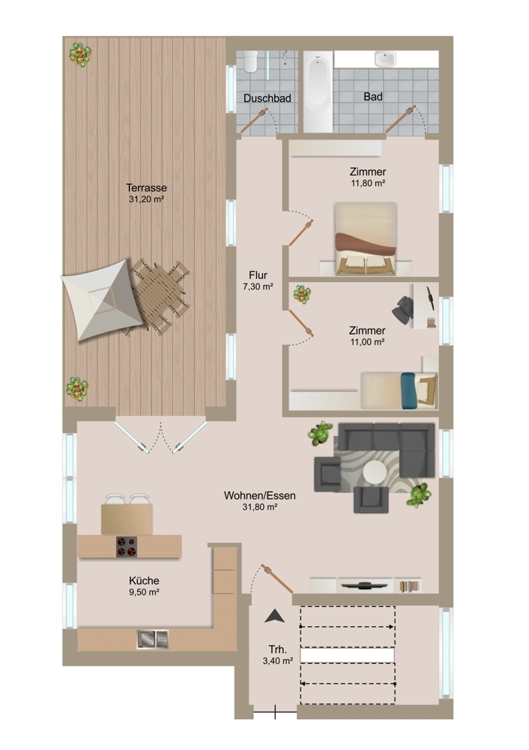 Grundriss Penthouse