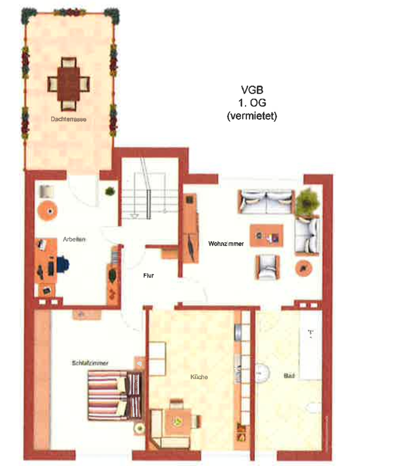 Grundrissplan Wohnung 1.OG