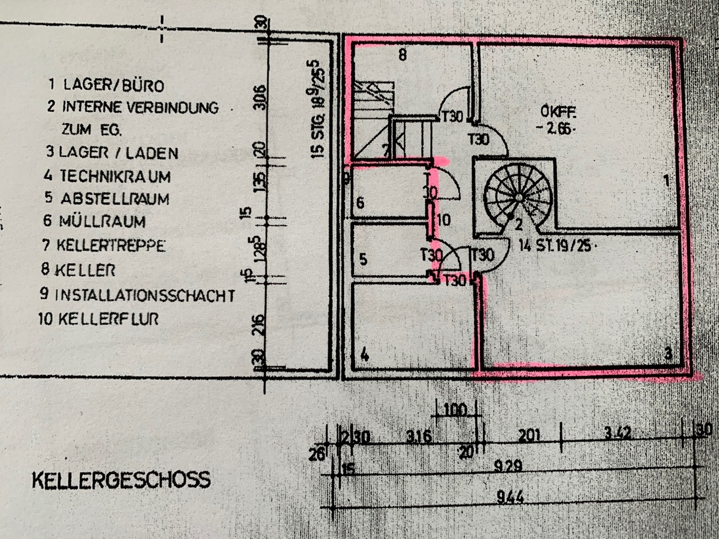 Grundriss Kellergeschoss