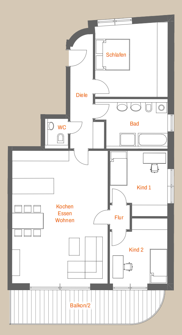 Grundriss WE3