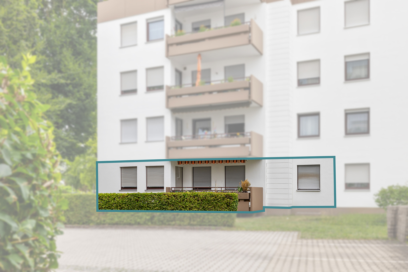 Markierung Wohnung
