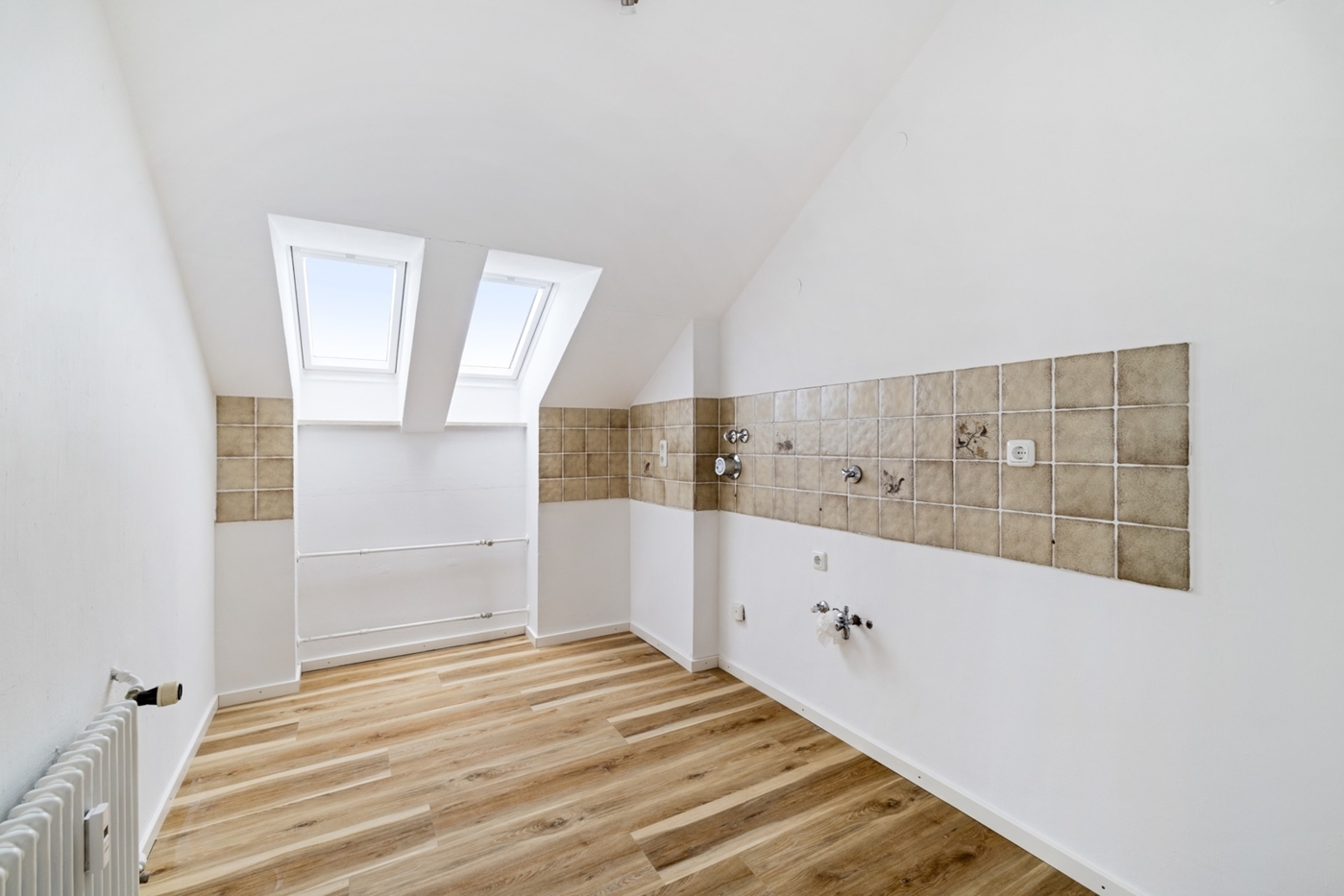 Küche, separat vom Wohnzimmer getrennt