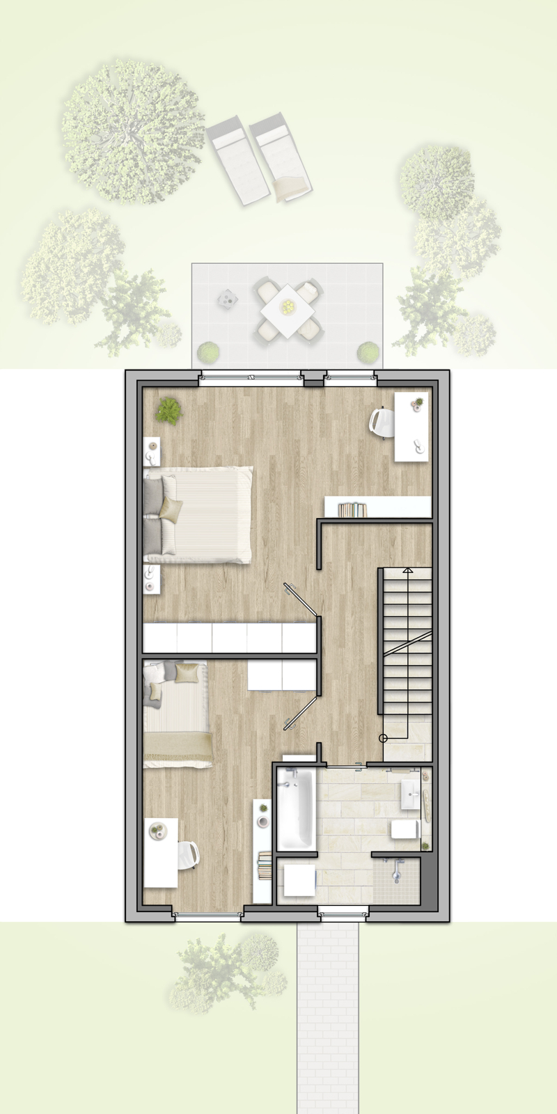 OG Grundriss V1 - VISTA-L - zwei Schlafzimmer