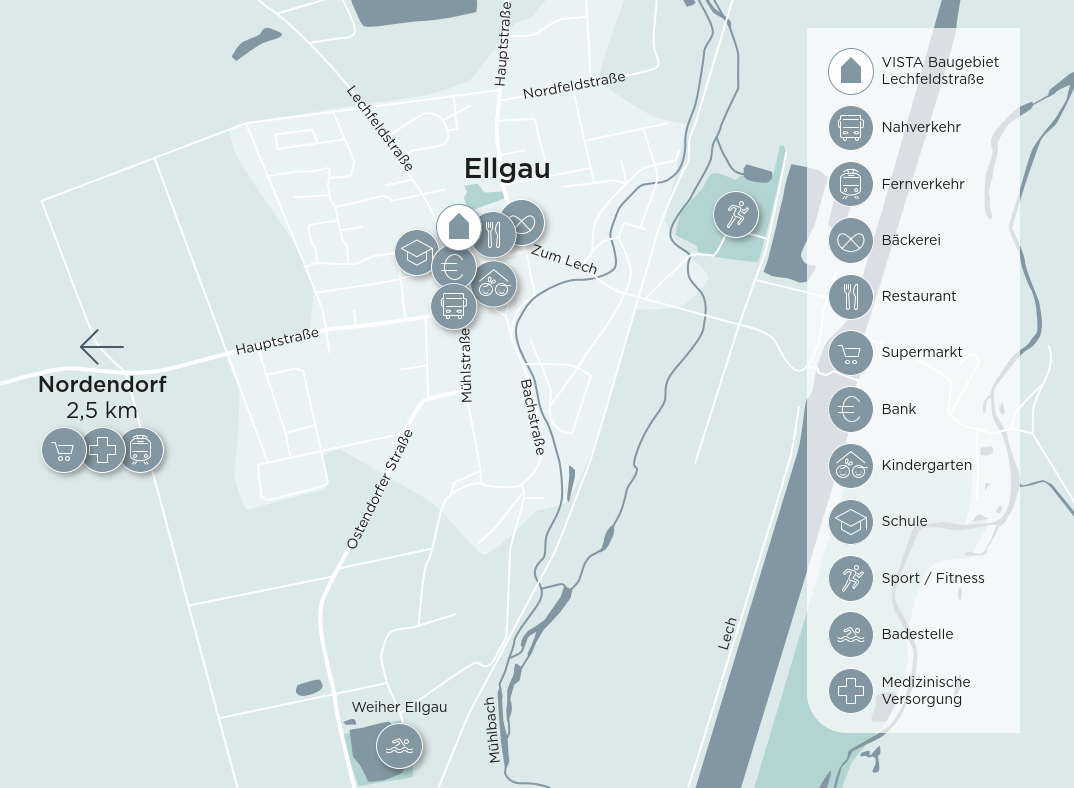 Lageplan Ellgau, am Ort