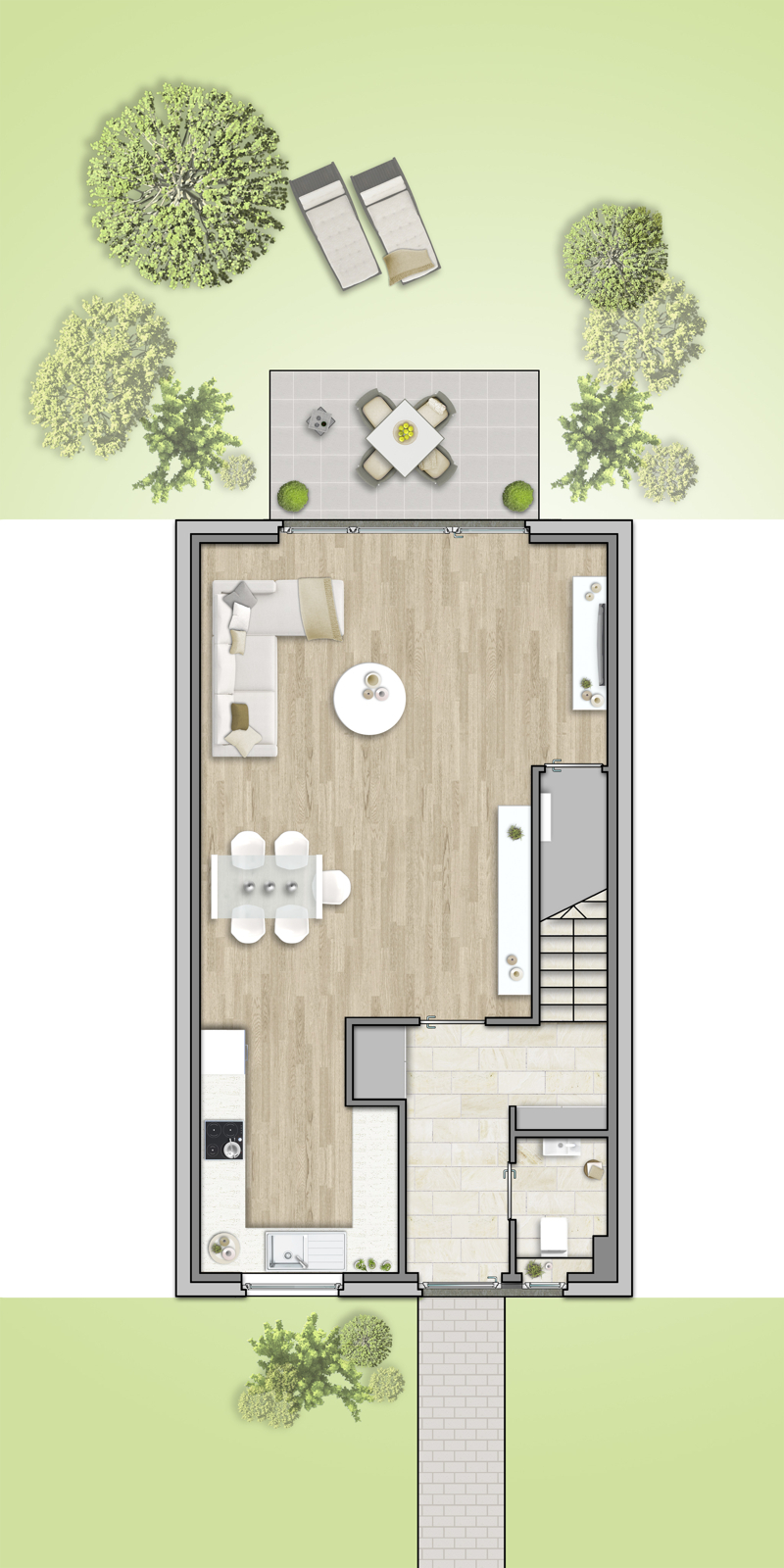 EG Grundriss V1 - VISTA-L - offener Wohnraum