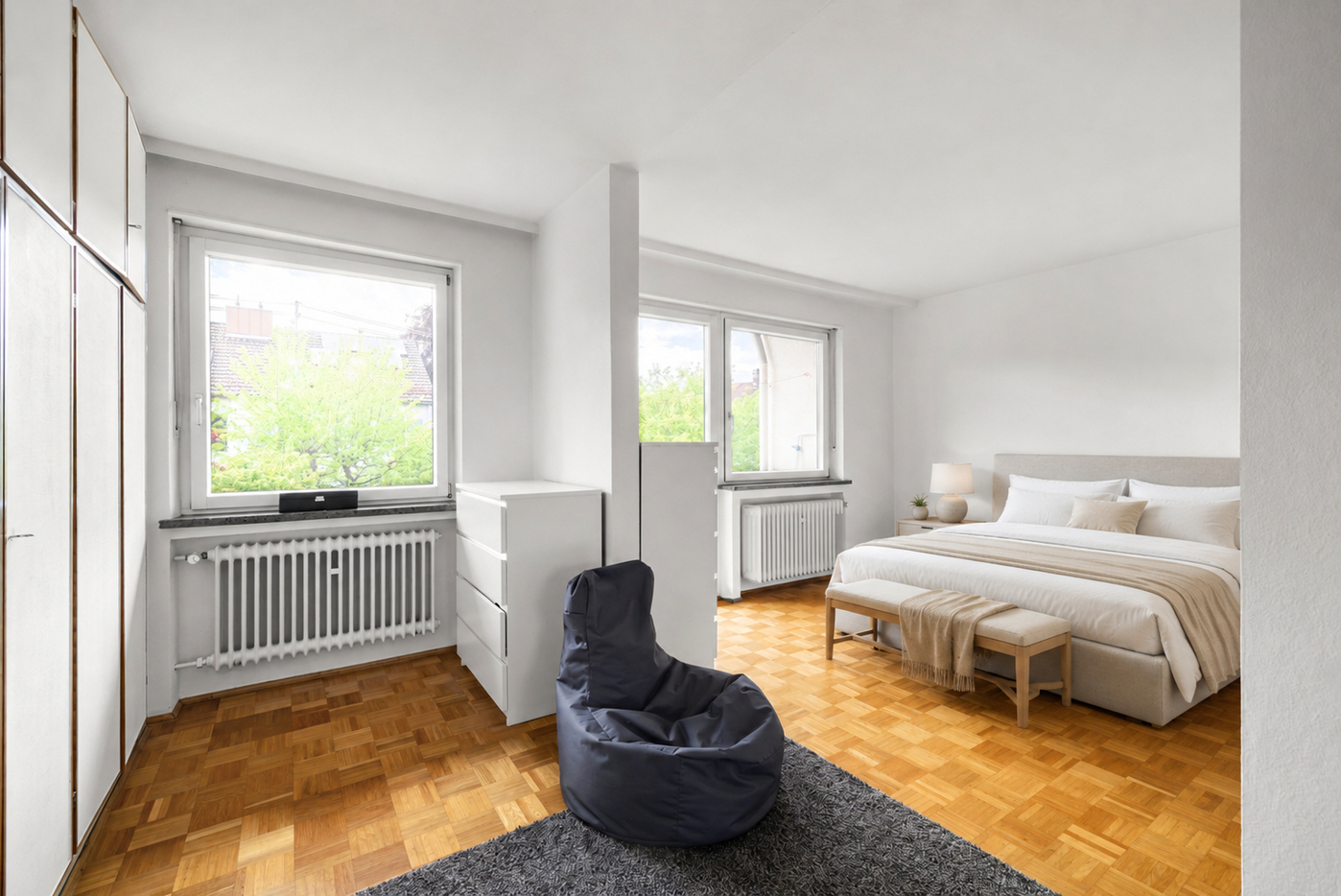 Schlafzimmer OG - KI möbliert